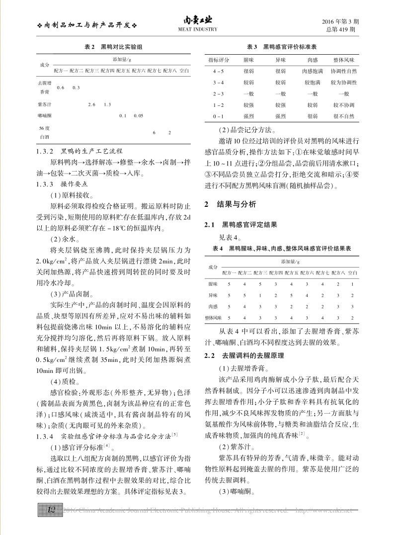 酱卤鸭肉去腥技术探?