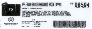 Label, recalled product